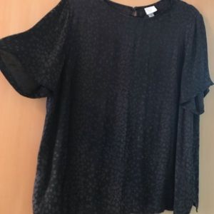 A NEW DAY SILK LEOPARD DETAIL TOP